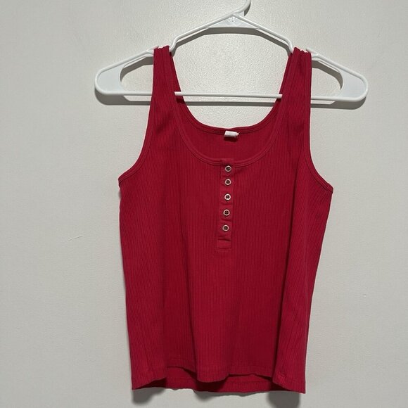 Anthropologie Daily Practice Henley Ribbed 2 Piece Lounge‎ Set Tank Joggers Pink - Picture 5 of 13